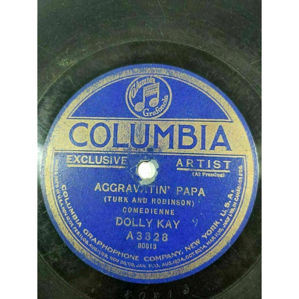 Aggravatin' Papa / Seven Or Eleven By Dolly Kay 1923 Columbia 10" V/V+